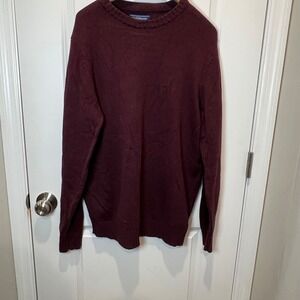 Croft & Barrow Mens Burgundy Crew Neck Long Sleeve‎ Sweater Size L
